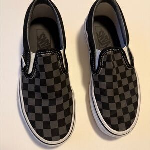 Vans Black & Gray Checkered Slip-On Shoes